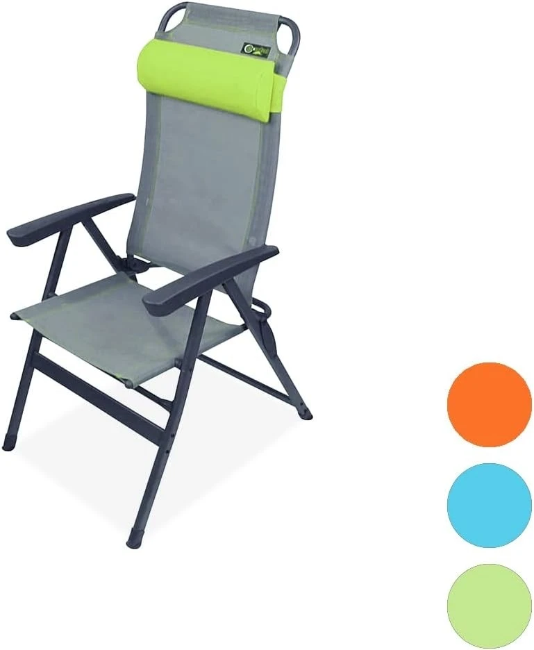 Portal Outdoor Ken Reclining Chair Grey With A Green Headrest And Stitching PT-CH-KEN-GN 3 Portal Outdoor Ken Reclining Chair Grey With A Green Headrest And Stitching PT-CH-KEN-GN