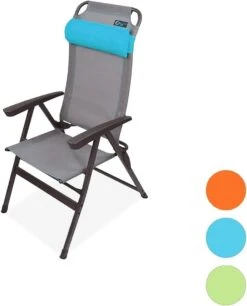 Portal Outdoor Ken Reclining Chair Grey With A Blue Headrest And Stitching Complete With Anna Footrest -Nature Camping Store 51t8atjo3xl. ac sl1200 2