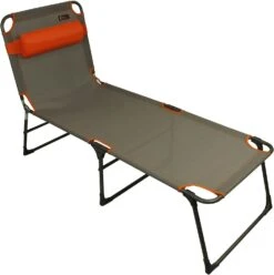 Portal Outdoor Lounger Sun Or Camping Bed Green With Orange Headrest And Stitching PT-CH-AVA -Nature Camping Store 71bo9aon2gl. ac sl1500 1