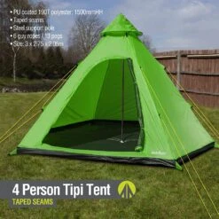 Summit Camping Festival 4 Person Hydrahalt Tipi Tent - GREEN 571046G 11 Summit Camping Festival 4 Person Hydrahalt Tipi Tent - GREEN 571046G -Nature Camping Store 91keyfutmgl. ac sl1500