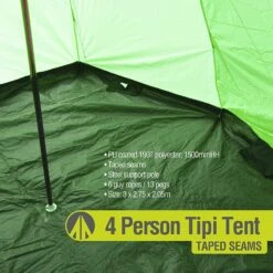 Summit Camping Festival 4 Person Hydrahalt Tipi Tent - GREEN 571046G 10 Summit Camping Festival 4 Person Hydrahalt Tipi Tent - GREEN 571046G -Nature Camping Store 91p6yzl gvl. ac sl1500