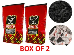 BOX OF 2 Big K BBQ Barbecue Lumpwood Charcoal 5KG