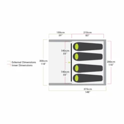 Zempire Evo TS 4 Person Inflatable Tent 2023 ZE-0207004-003 -Nature Camping Store evo ts 0207004 002 web simplified floorplan ss22 1 1