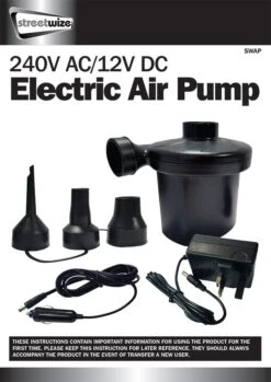 Streetwize Electric Air Pump 240/12 Volt SWAP -Nature Camping Store image 3 1