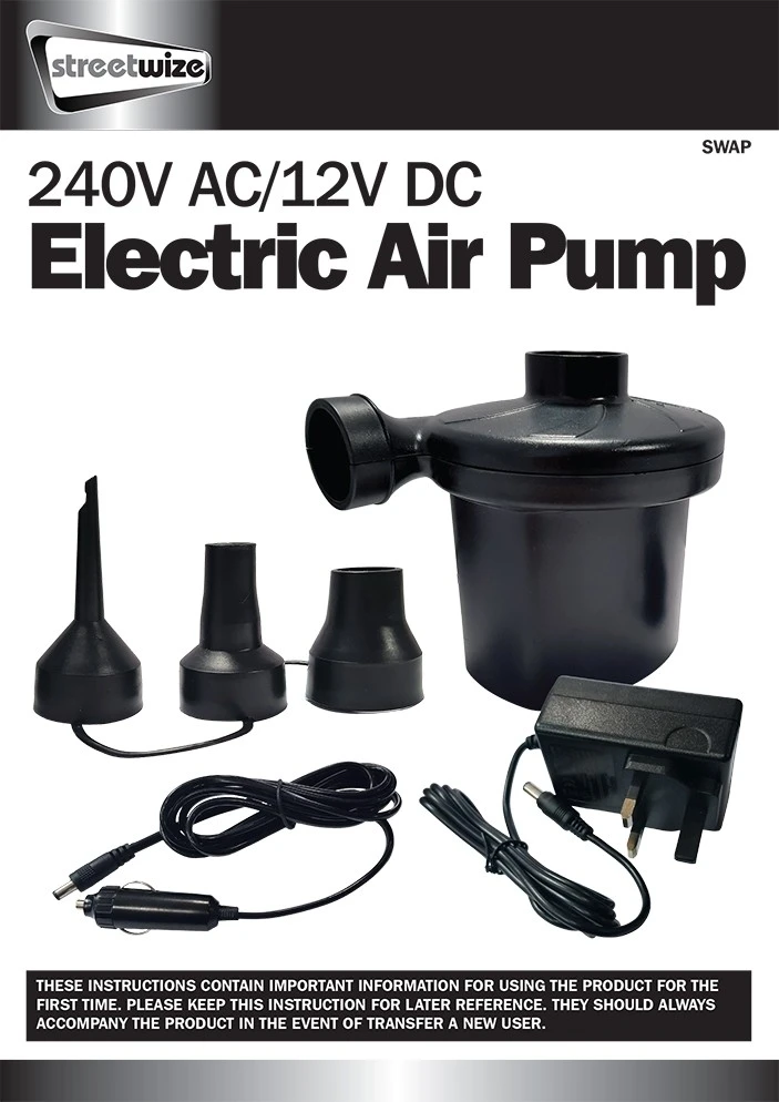 Streetwize Electric Air Pump 240/12 Volt SWAP 5 Streetwize Electric Air Pump 240/12 Volt SWAP - Image 3
