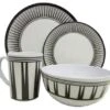 Leisurewize Stripe 16pc Melamine Set LWACC237 -Nature Camping Store leisurewize16pcmelaminestripelwacc237 1