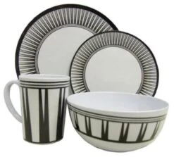 Leisurewize Stripe 16pc Melamine Set LWACC237