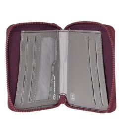Lifeventure RFiD Bi-Fold Wallet 68276 Aubergine -Nature Camping Store lifeventure68276 rfid bi fold wallet aubergineunfolded 1