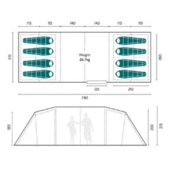 Royal Leisure Buckland 8 Berth Poled Tent W521 Complete With Footprint Groundsheet -Nature Camping Store royalbuckland8fp 1 1