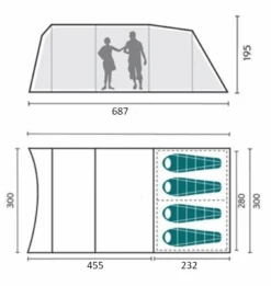 Royal Leisure Welford 4 Package Poled Tent With Carpet And Groundsheet W525pk -Nature Camping Store royalwelford4fp 1 1