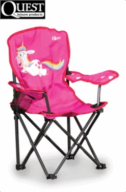 Quest Childrens Kids Childs Folding Unicorn Compact Camping Safety Lock Chair 5203u